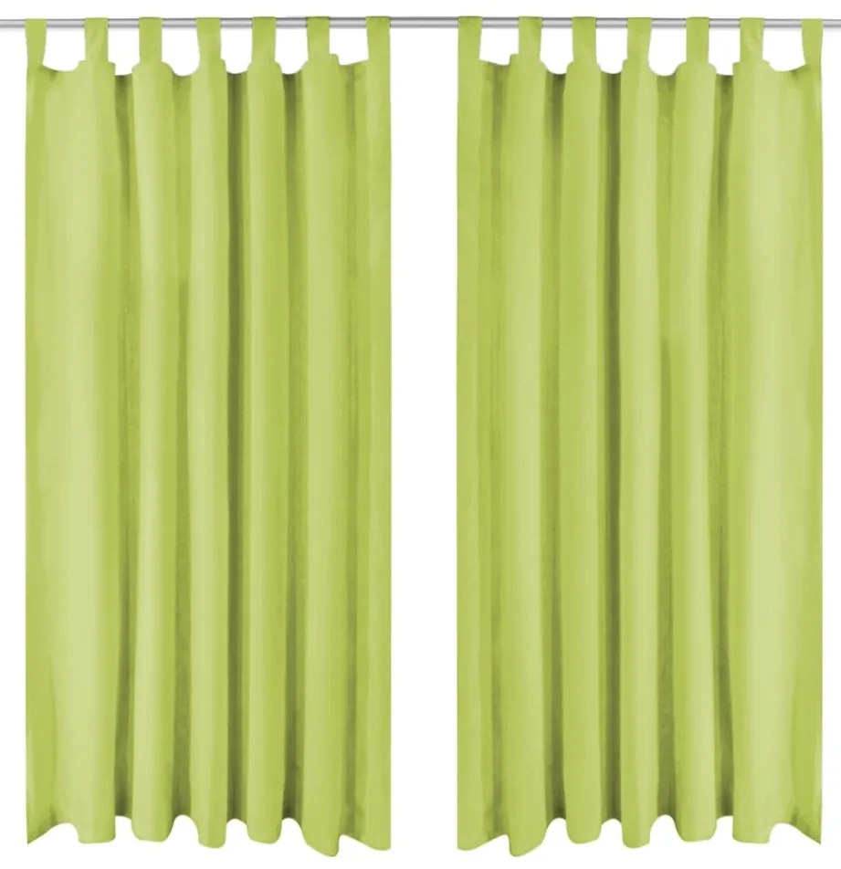 vidaXL Κουρτίνες με Θηλιές 2 τεμ. Πράσινες 140 x 225 εκ από Microsatin