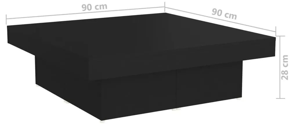 Τραπεζάκι Σαλονιού Μαύρο 90 x 90 x 28 εκ. από Μοριοσανίδα - Μαύρο