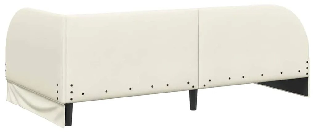 vidaXL Κρεβάτι Γωνίας με κεφαλάρι Κρεμ 90 x 200 cm Βελούδο