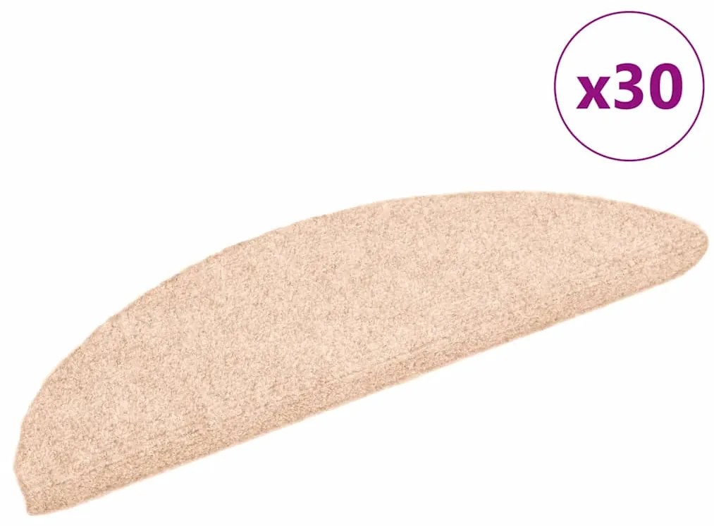 vidaXL Πατάκια Σκάλας Αυτοκόλλητα 30 τεμ. Κρέμα 56 x 17 x 3 εκ.