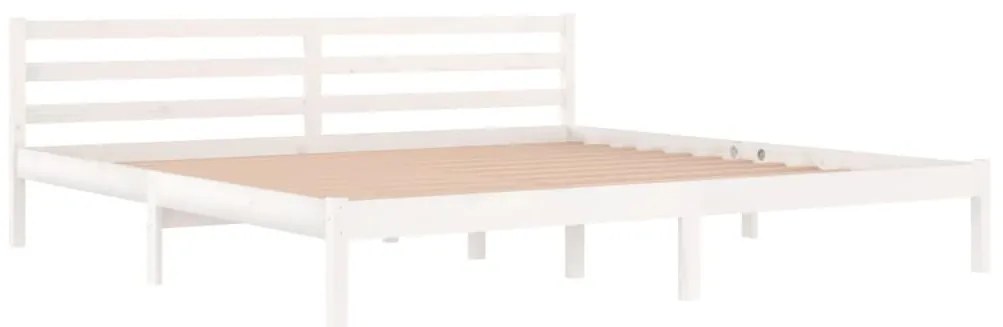 vidaXL Πλαίσιο Κρεβατιού Λευκό 200 x 200 εκ. από Μασίφ Ξύλο Πεύκου