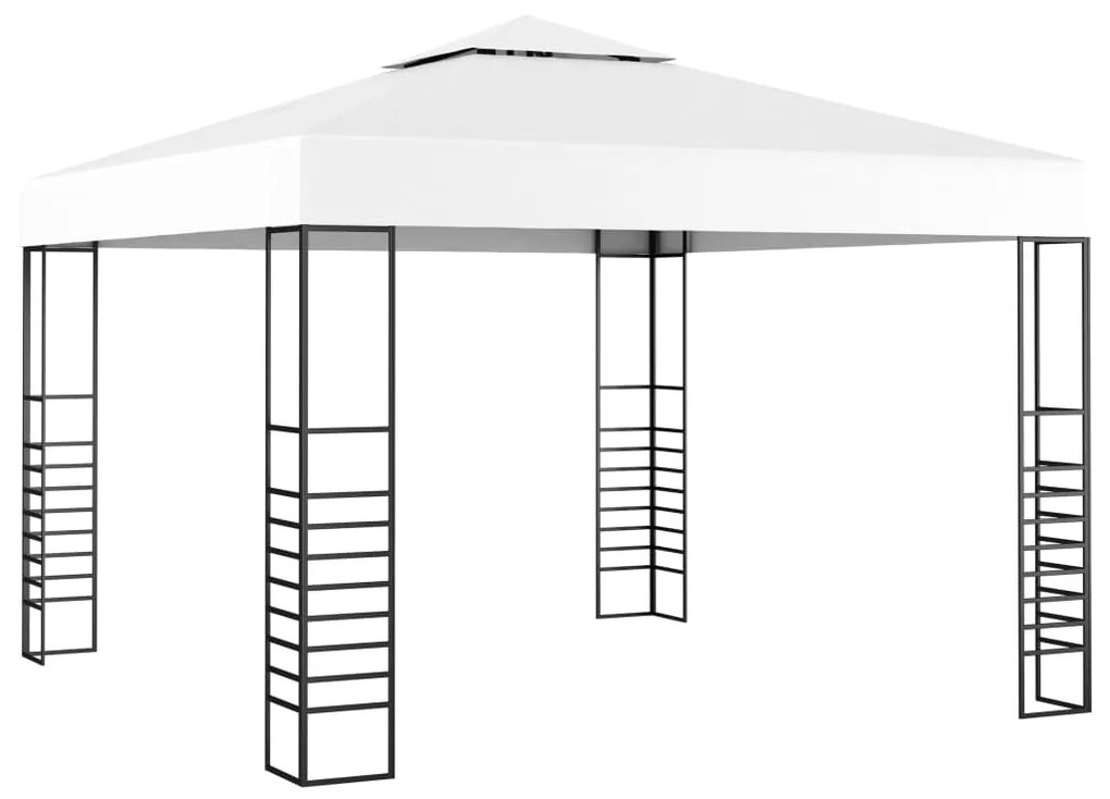 vidaXL Κιόσκι με Φωτάκια LED Λευκό 3 x 3 μ.