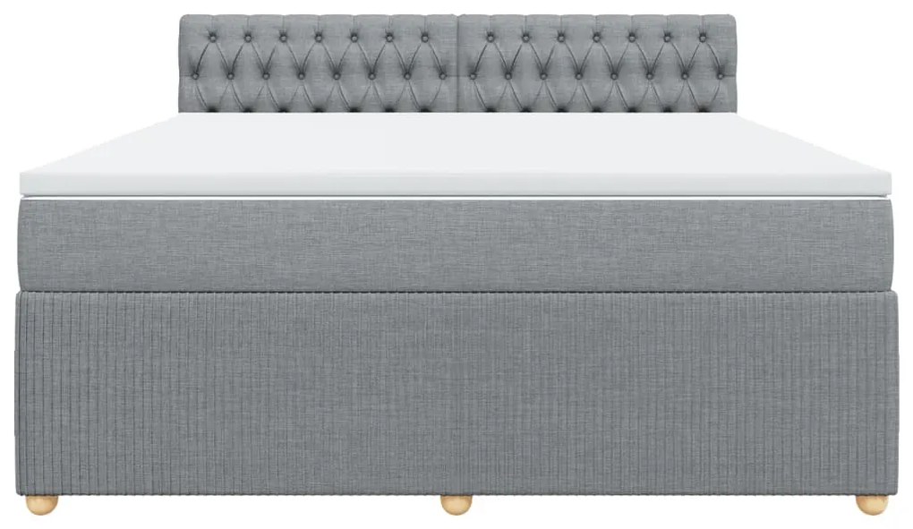 ΚΡΕΒΑΤΙ BOXSPRING ΜΕ ΣΤΡΩΜΑ ΑΝΟΙΧΤΟ ΓΚΡΙ 180X200 ΕΚ. ΥΦΑΣΜΑΤΙΝΟ 3287542