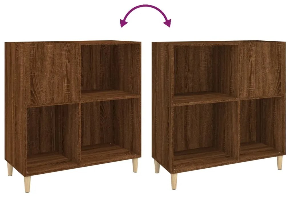 vidaXL Δισκοθήκη Καφέ Δρυς 84,5 x 38 x 89 εκ. από Επεξεργασμένο Ξύλο