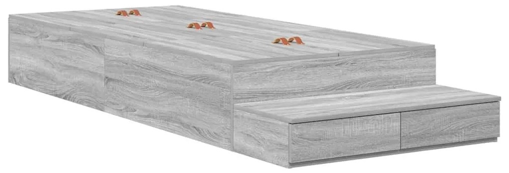 vidaXL Κρεβάτι με αποθηκευτικό χώρο Γκρι sonoma 226.5 x 90 x 31.5 εκ.