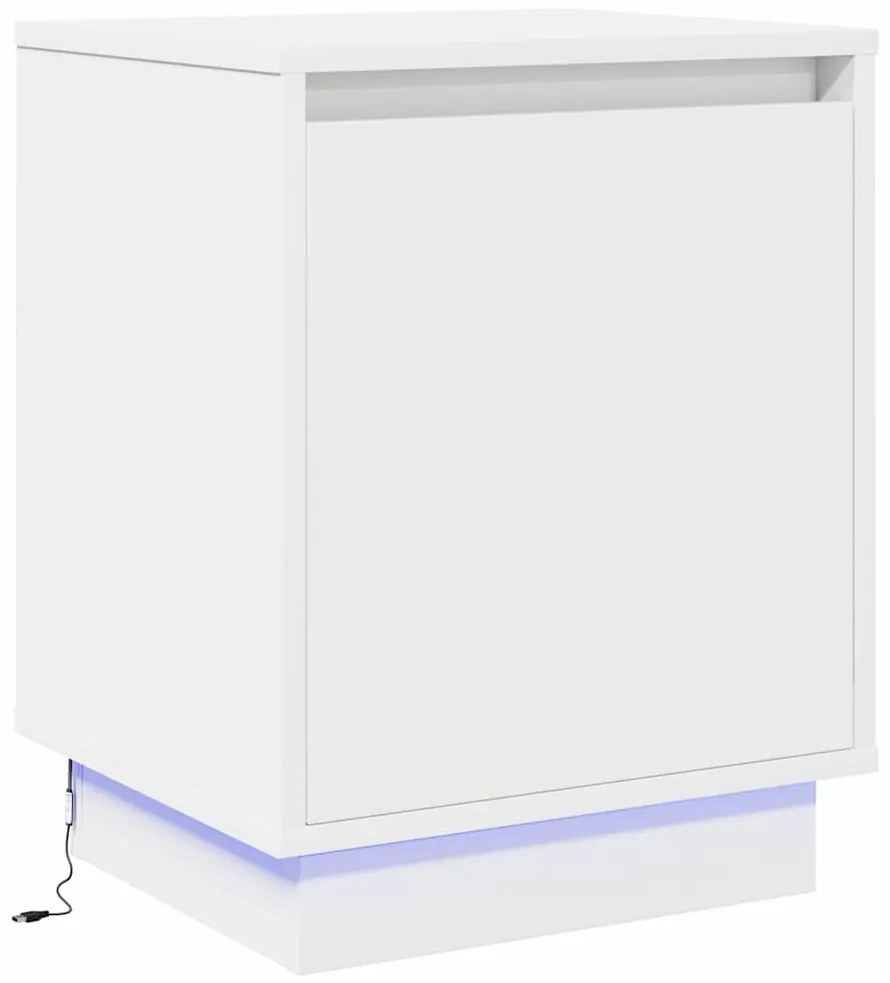 vidaXL Κομοδίνο με Λευκό 39 x 34.5 x 50 εκ. Επεξεργασμένο ξύλο