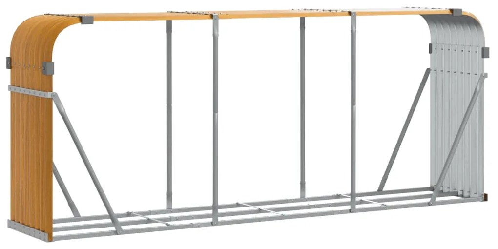 vidaXL Ξυλοθήκη Ξύλινη Όψη 234x45x100 εκ. από Γαλβανισμένο Ατσάλι