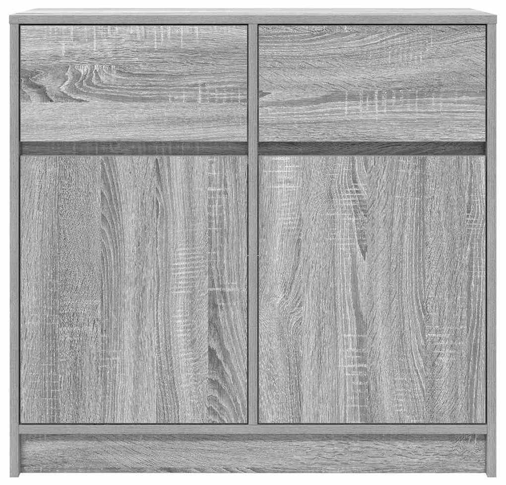 Συρταριέρα με Συρτάρια Γκρι Sonoma 80x34x76 εκ. από Επεξ. Ξύλο - Γκρι