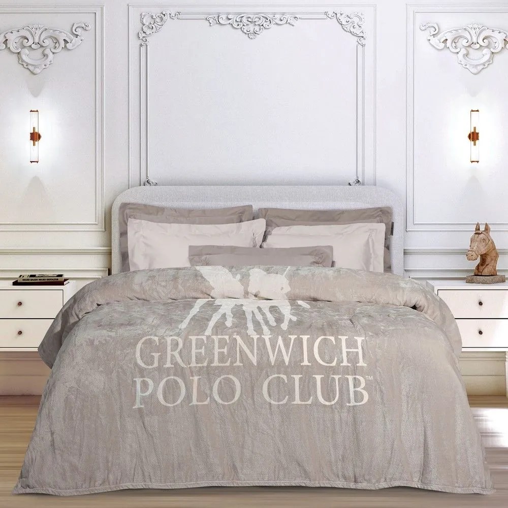 Κουβέρτα 3490 Fleece Taupe Greenwich Polo Club Μονό 160x240cm Πολυέστερ