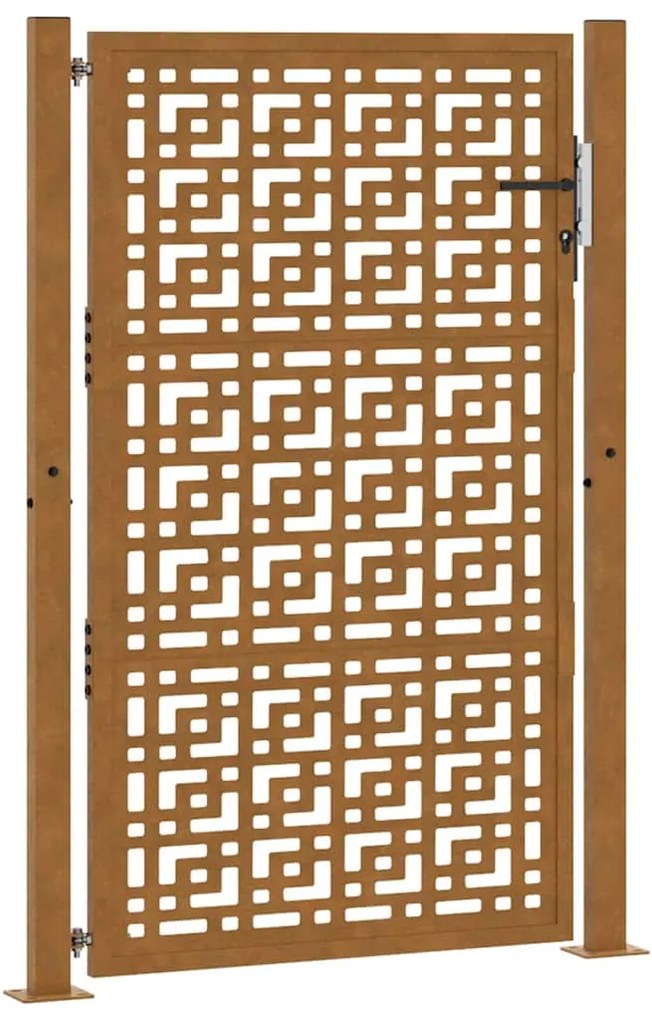 vidaXL Πύλη κήπου 105x155 cm Σταυρός σχεδιασμού από διαβρωμένο χάλυβα