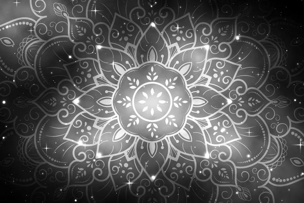 Εικόνα Mandala με γαλαξιακό φόντο σε ασπρόμαυρο - 90x60