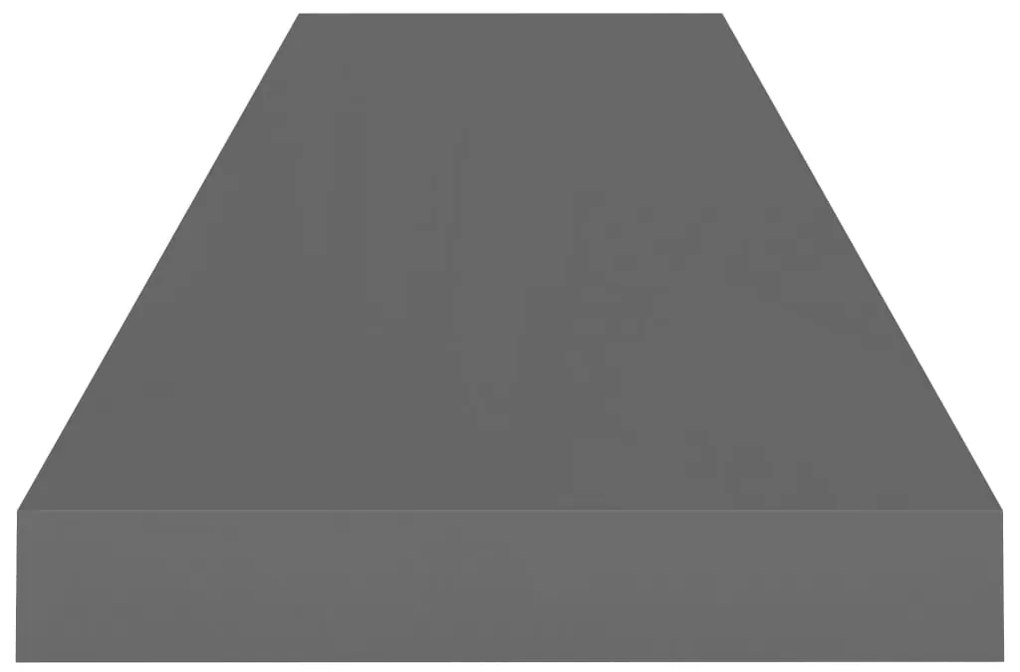 vidaXL Ράφι Τοίχου Γυαλιστερό Γκρι 90 x 23,5 x 3,8 εκ. MDF