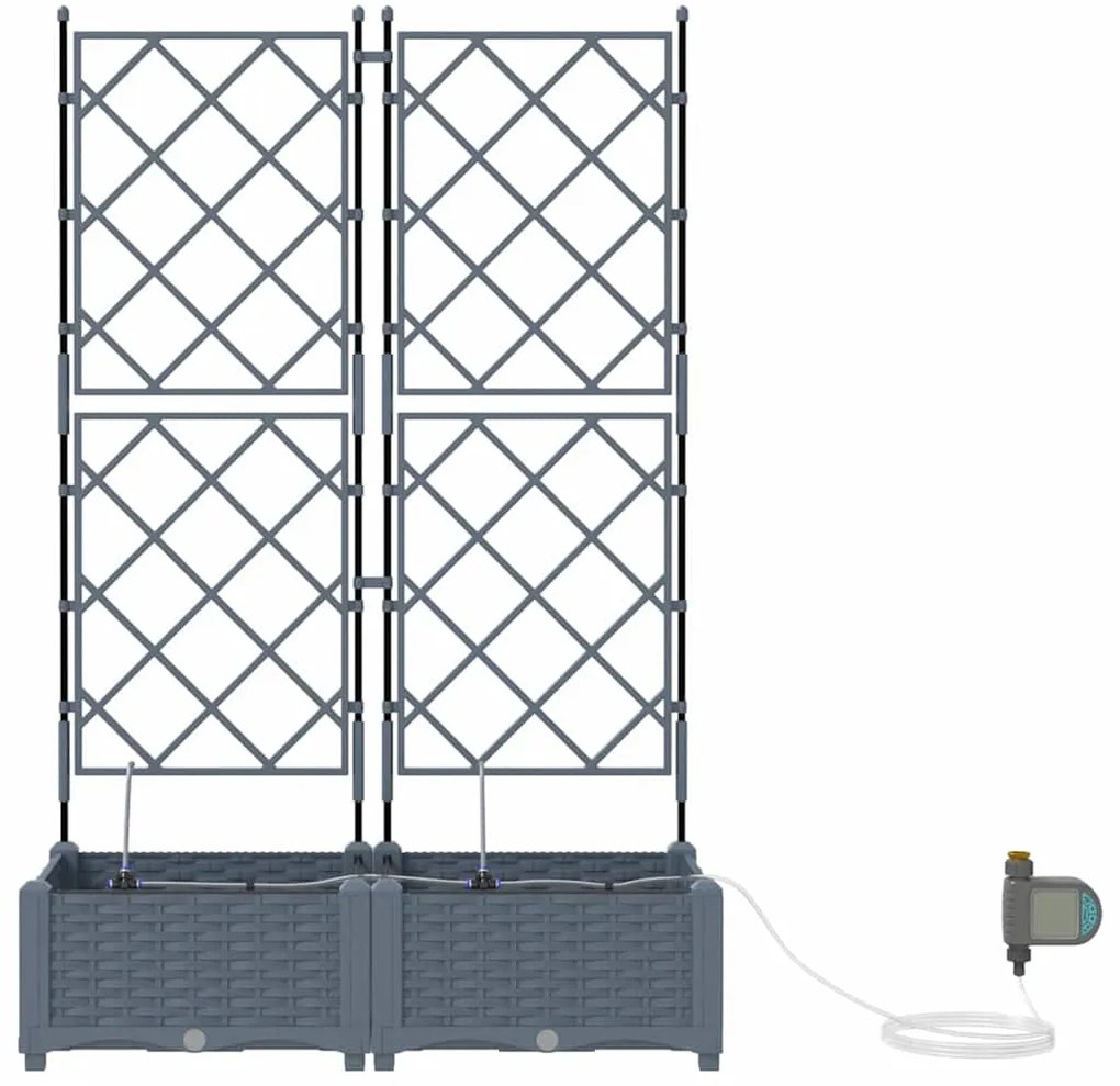 vidaXL Ζαρντινιέρες κήπου Ανοιχτό γκρι 80 x 40 x 126 cm Ατσάλι