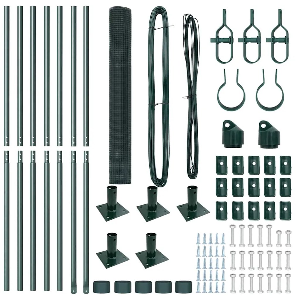 vidaXL Στύλος Περιφράξεων Πράσινο 10 x 1 μ (19 x 19 μμ πλέγμα) Ατσάλι