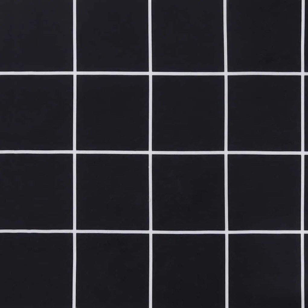 vidaXL Μαξιλάρι Πάγκου Μαύρο Καρό 200x50x4 εκ. Ύφασμα Oxford
