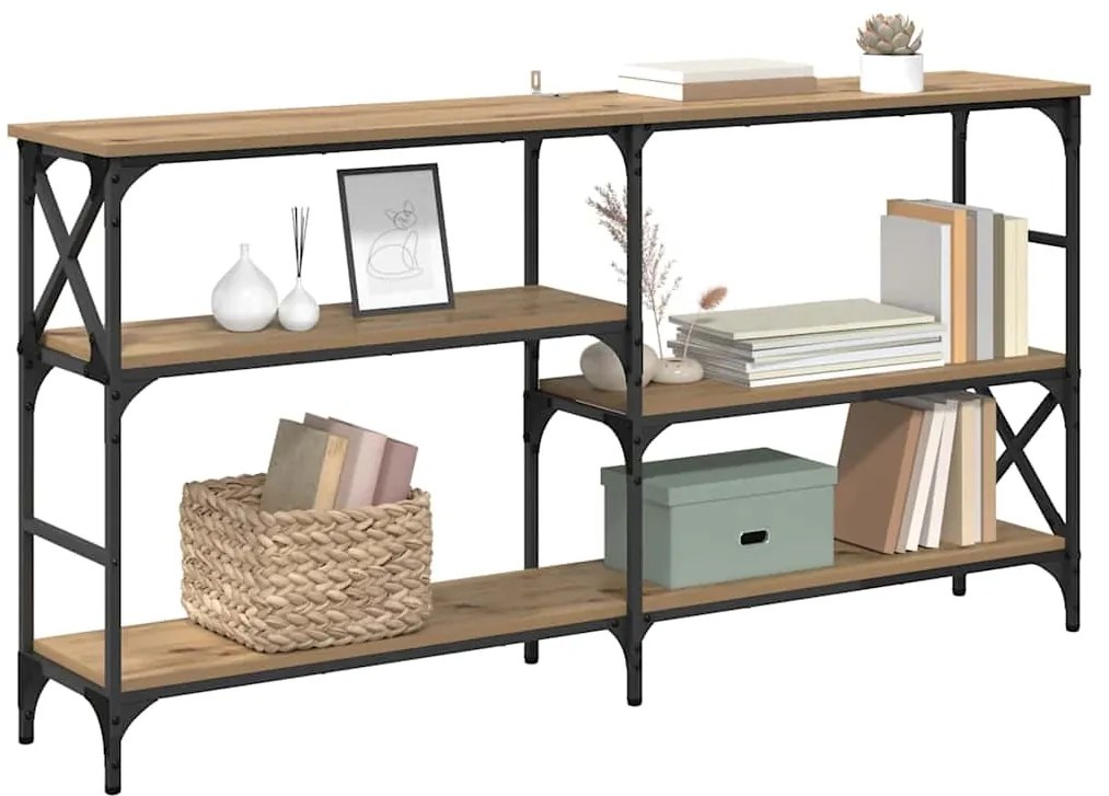 vidaXL Τραπέζι κονσόλας με ράφι Artisan Oak 150 x 29 x 76,5 εκ