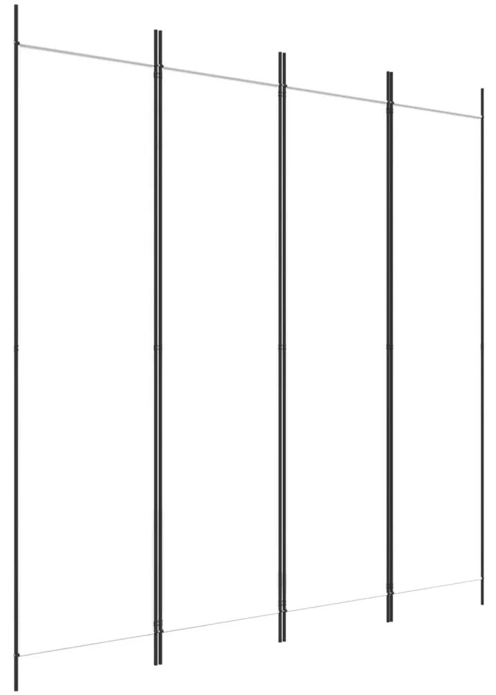 vidaXL Διαχωριστικό Δωματίου με 4 Πάνελ Λευκό 200x200 εκ. από Ύφασμα