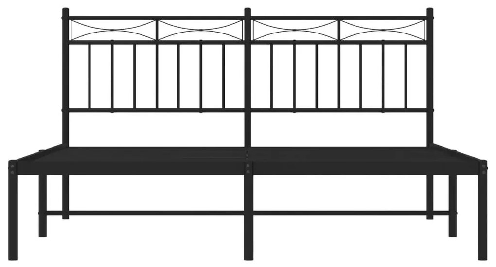 Πλαίσιο Κρεβατιού με Κεφαλάρι Μαύρο 160 x 200 εκ. Μεταλλικό - Μαύρο
