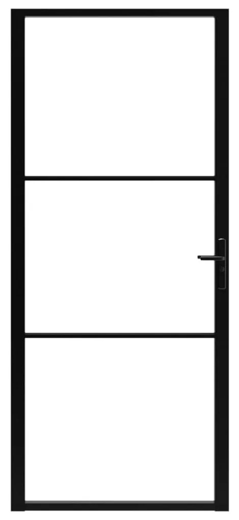vidaXL Πόρτα Εσωτερική Μαύρη 102,5x201,5 εκ. από Γυαλί ESG / Αλουμίνιο