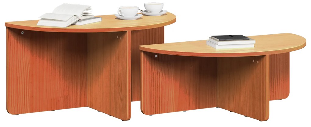 vidaXL Τραπεζάκι σαλονιού 2 pcs Καφέ κεριού 79 x 39.5 x 40 εκ