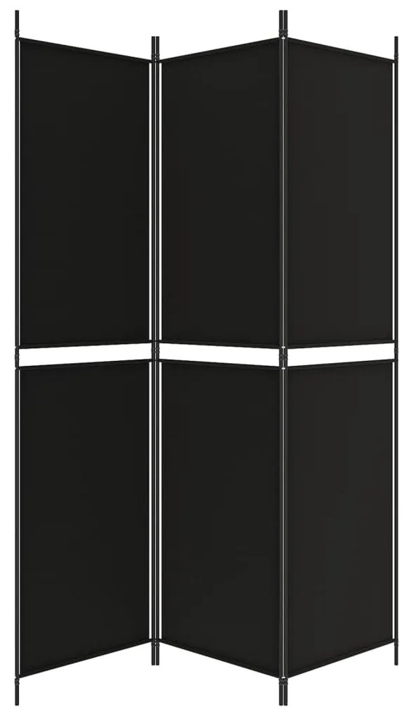 vidaXL Διαχωριστικό Δωματίου με 3 Πάνελ Μαύρο 150x200 εκ. από Ύφασμα