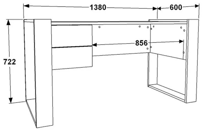 Γραφείο εργασίας Astin μελαμίνης γκρι-καρυδί 138x60x72εκ 138x60x72 εκ.