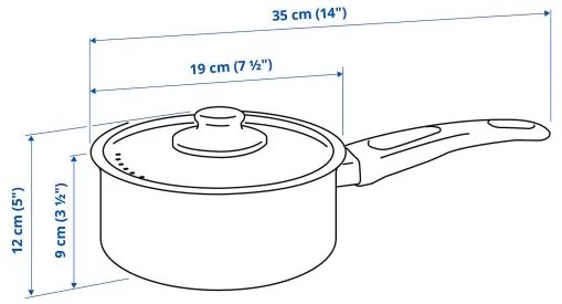 HEMLAGAD κατσαρόλα με καπάκι, 2 l 104.622.17