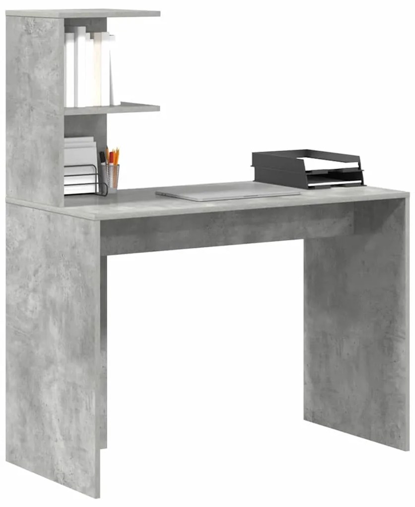 vidaXL Γραφείο Σκυρόδεμα Γκρι 102 x 50 x 124 εκ. Επεξεργασμένο ξύλο