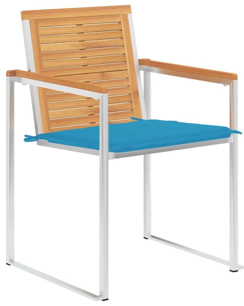 vidaXL Καρέκλες Κήπου 8 τεμάχια από Μασίφ Ξύλο Teak με Μαξιλάρια