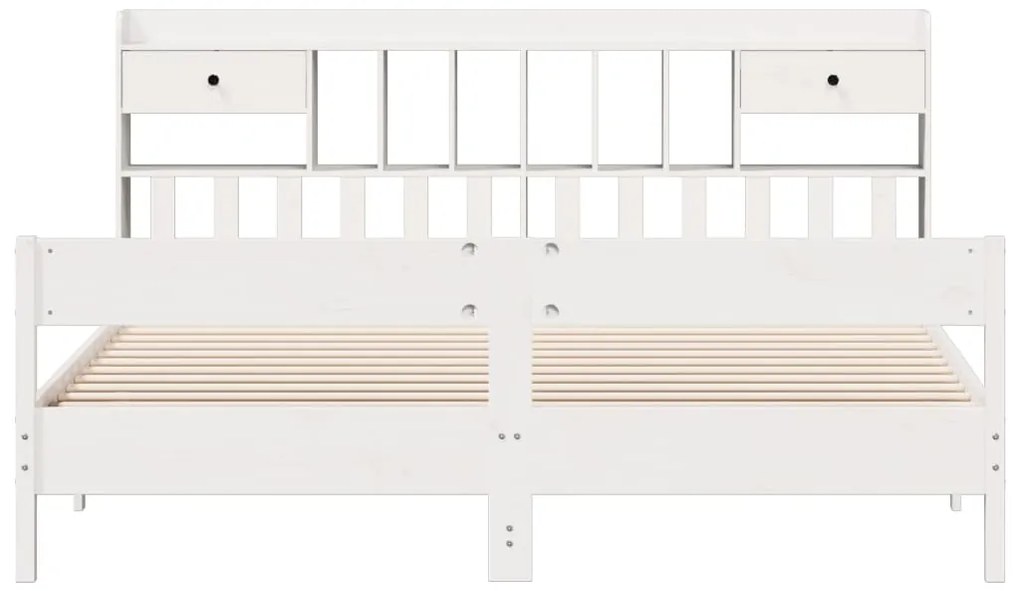 vidaXL Κρεβάτι Βιβλιοθήκη Χωρίς Στρώμα 200x200 εκ Μασίφ Ξύλο Πεύκου