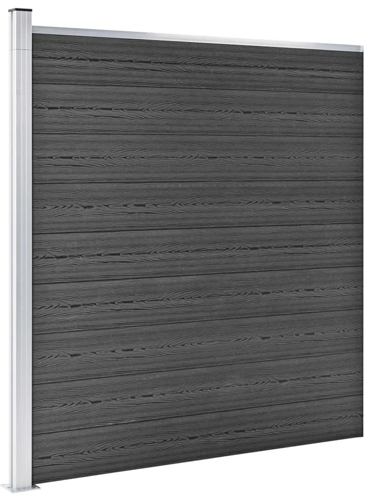 vidaXL Σετ Πάνελ Περίφραξης Μαύρο 526 x 186 εκ. από WPC