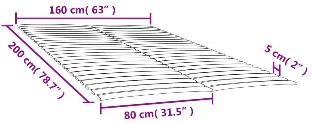 vidaXL Τελάρα Κρεβατιού με 48 Σανίδες 2 Τεμ. 80 x 200 εκ.