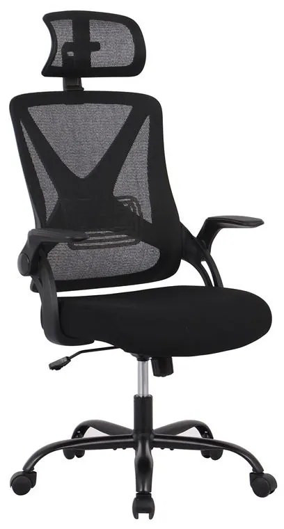 Πολυθρόνα BF2040 Ύφασμα/Mesh Μαύρο 63x65x113/122cm