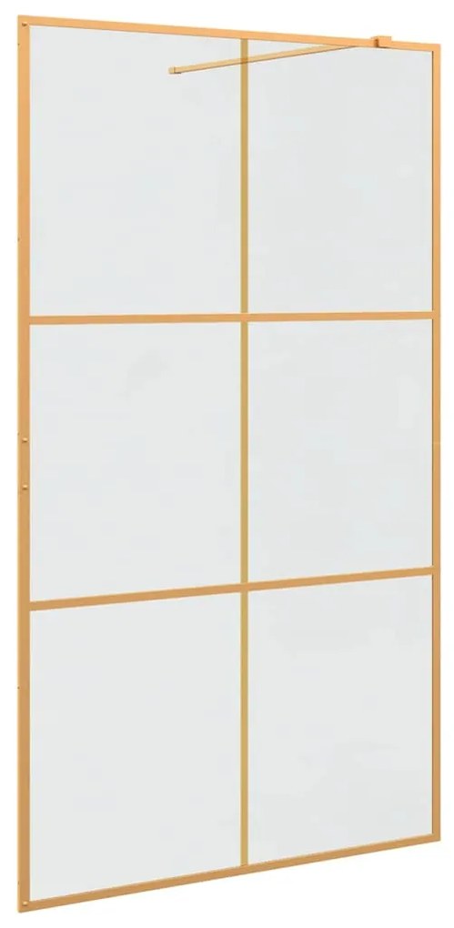 vidaXL Τοίχος Ντους Walk-in Χρυσό 115 x 195 cm σκληρυμένο γυαλί