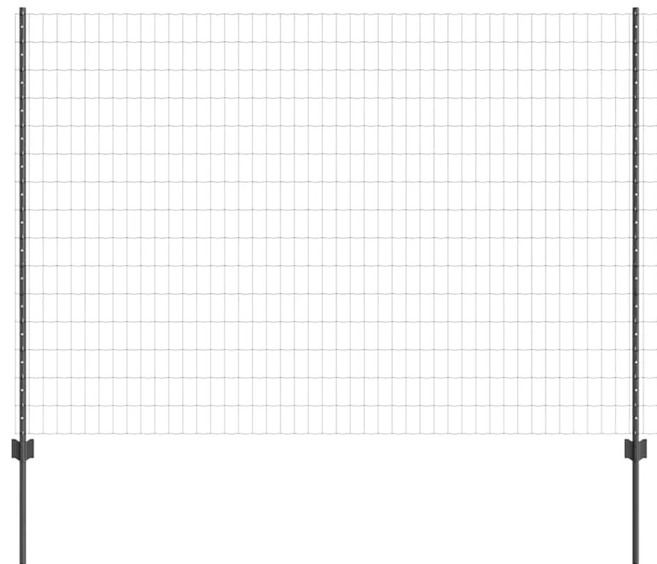 vidaXL Φράχτης με Στήλες. Γκρι 1.5 x 10 m Ατσάλι