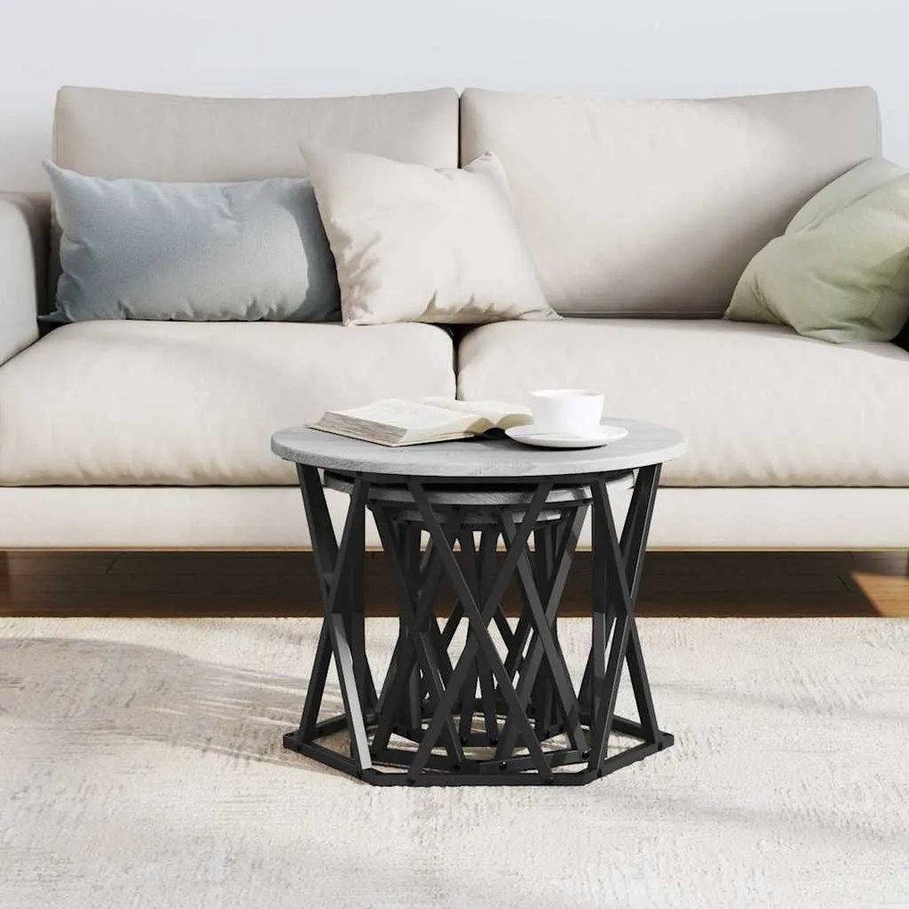 vidaXL Κομοδίνο Μονάδας 3 pcs Γκρι sonoma 53 x 53 x 40 cm