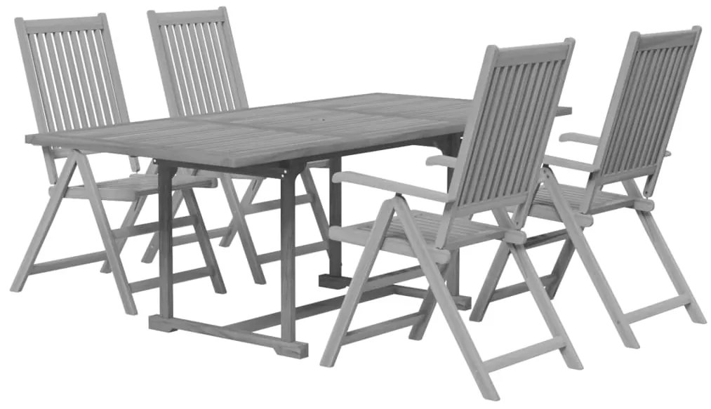 vidaXL Σετ Τραπεζαρίας Κήπου 5 Τεμαχίων από Μασίφ Ξύλο Ακακίας