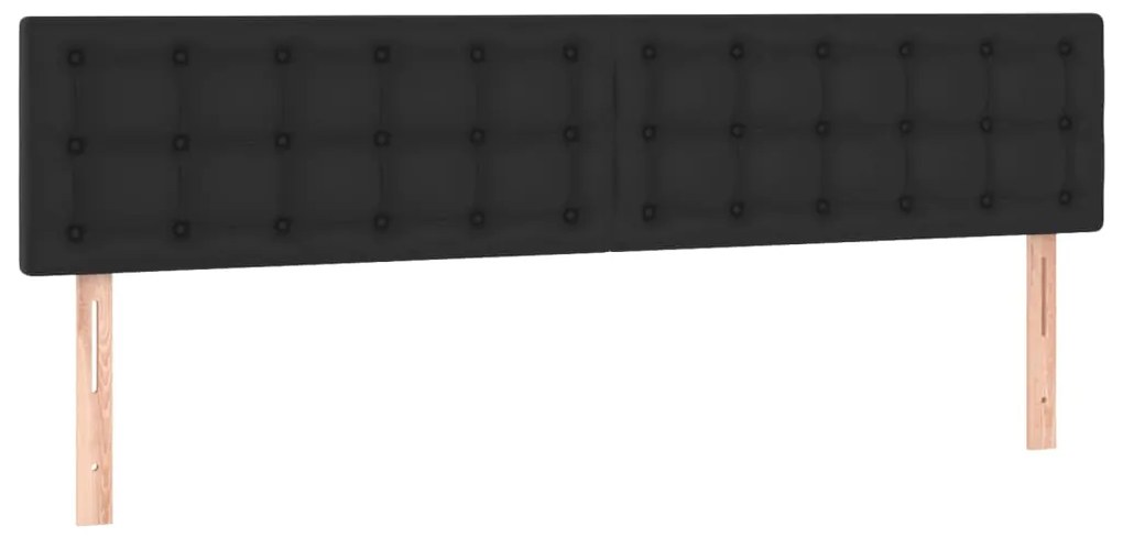 vidaXL Κρεβάτι Boxspring με Στρώμα Μαύρο 180x200εκ.από Συνθετικό Δέρμα