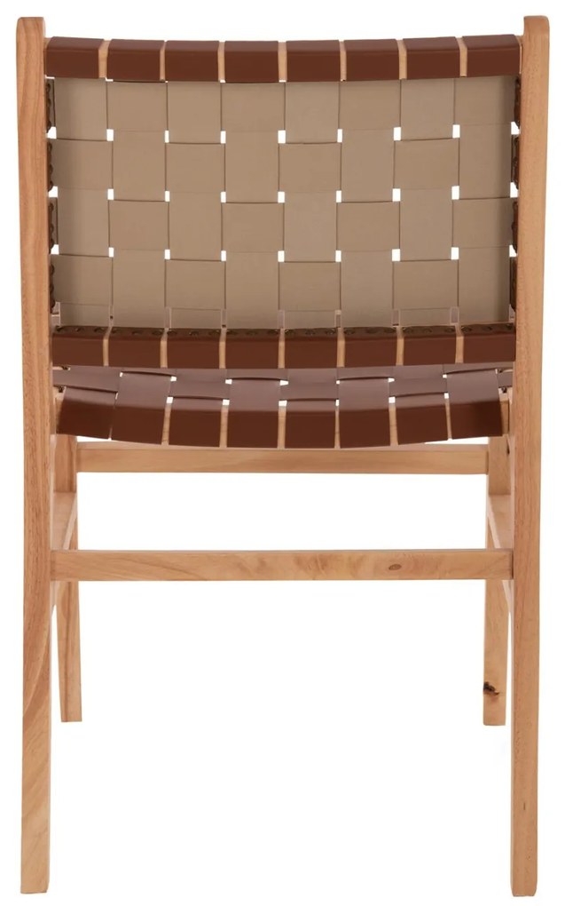 Καρέκλα FELIPE Ξύλο Τοοn με Καφέ PU 49x59x86Yεκ. 49x59x86 εκ.