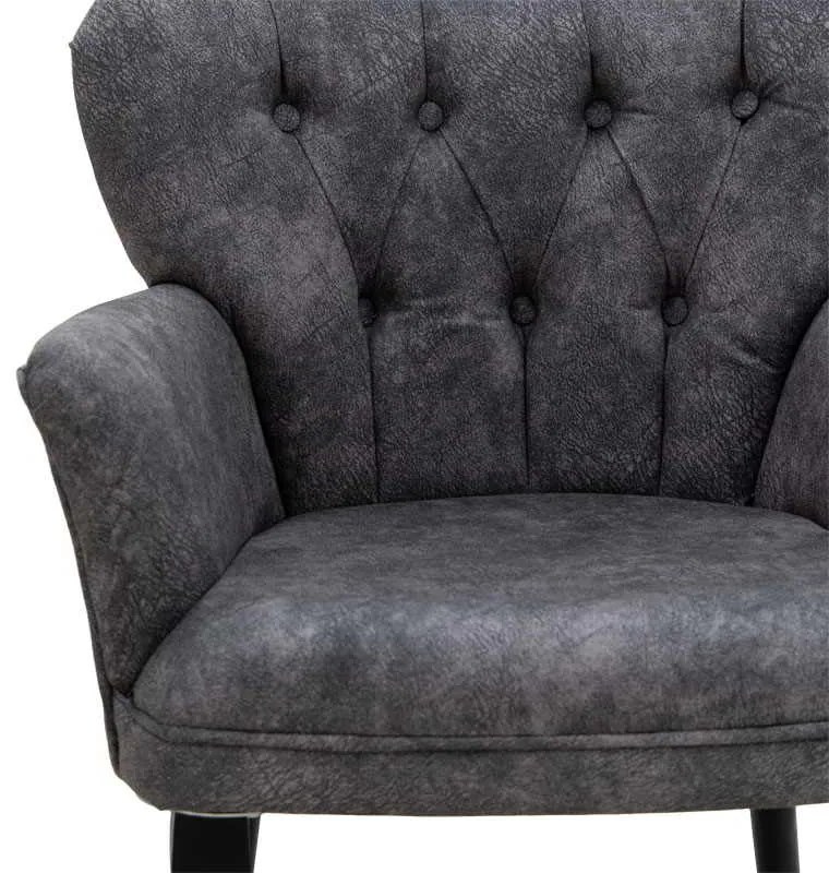 Πολυθρόνα Samara pakoworld ύφασμα γκρι antique 67x62x78εκ