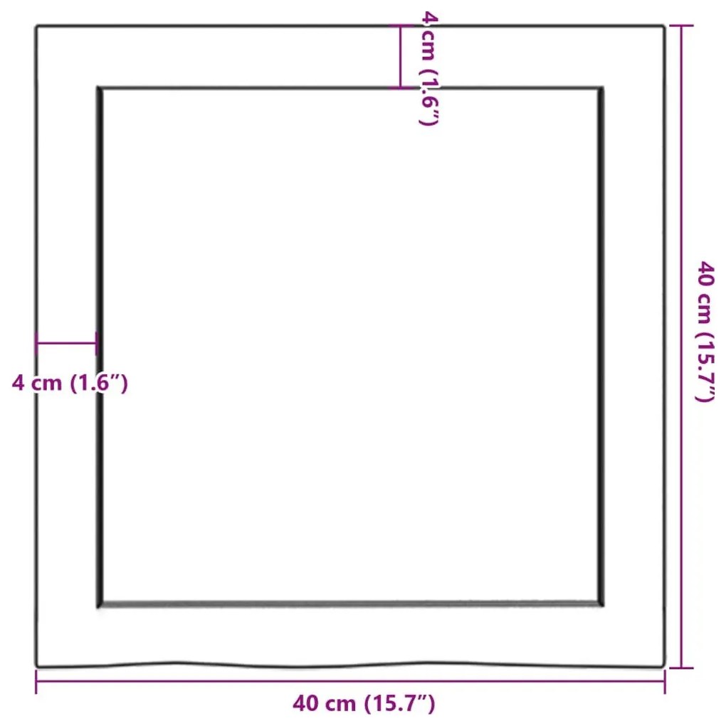 Ράφι Τοίχου Ανοιχτό Καφέ 40x40x(2-4)εκ. Επεξ. Μασίφ Ξύλο Δρυός - Καφέ