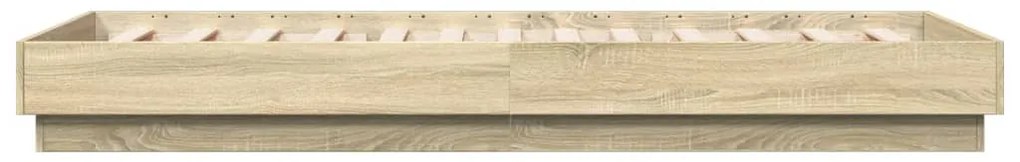 vidaXL Πλαίσιο Κρεβατιού με λυχνίες LED Sonoma Δρυς 90x200 εκ.