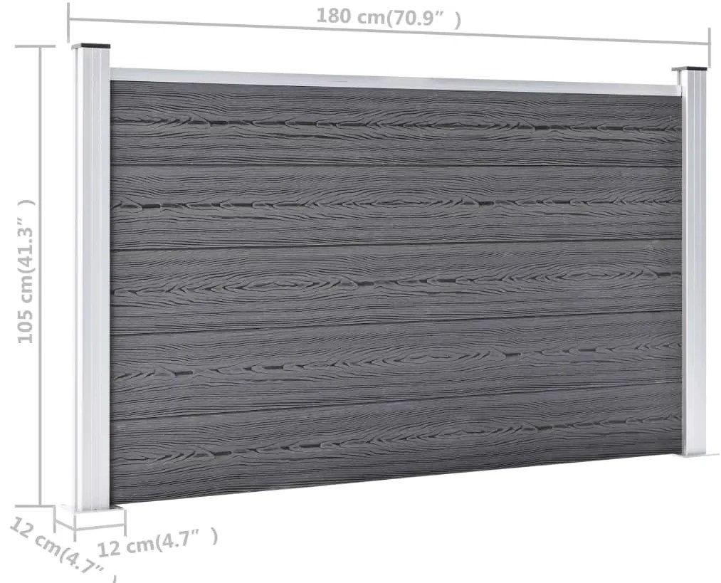 Πάνελ Περίφραξης Γκρι 353 x 106 εκ. από WPC - Γκρι