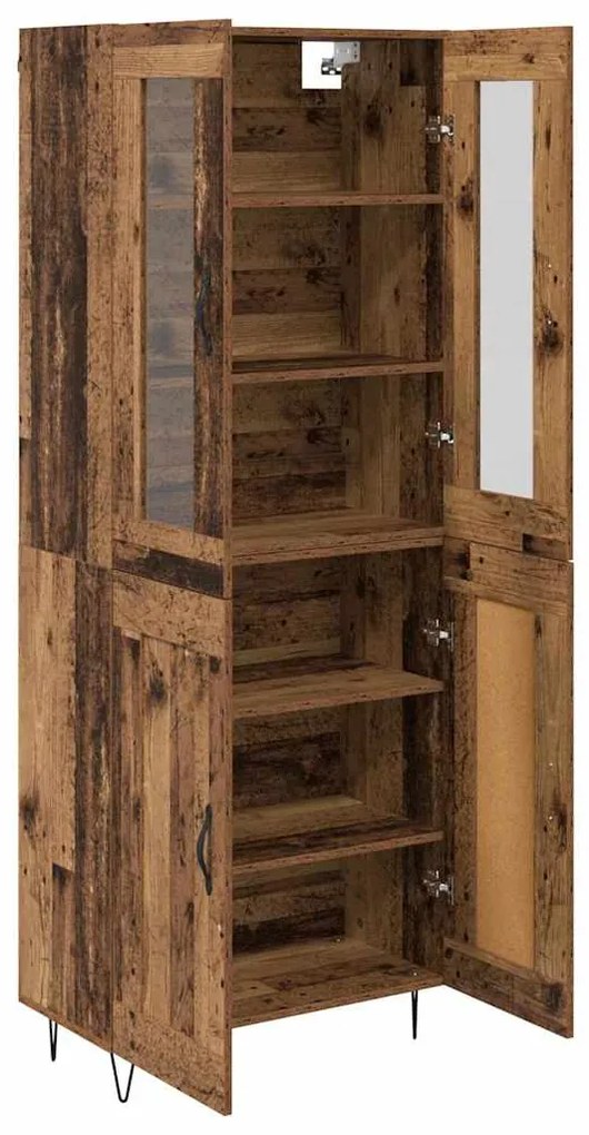 vidaXL Highboard Παλιό Ξύλο 69,5 x 34 x 90 εκ. Επεξεργασμένο ξύλο