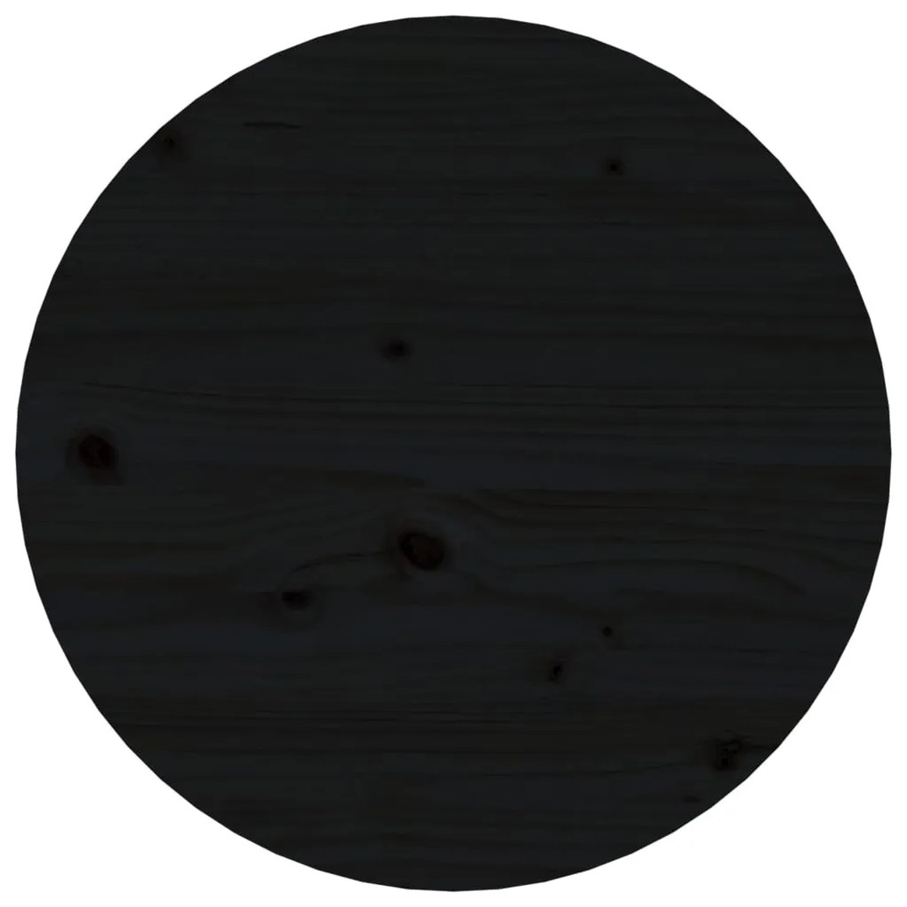 vidaXL Τραπεζάκι Σαλονιού Μαύρο Ø 45x40 εκ από Μασίφ Ξύλο Πεύκου