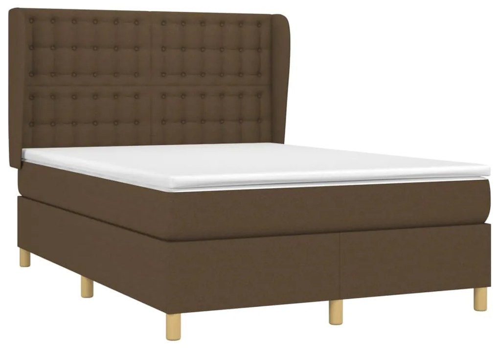 ΚΡΕΒΑΤΙ BOXSPRING ΜΕ ΣΤΡΩΜΑ ΣΚΟΥΡΟ ΚΑΦΕ 140X190 ΕΚ. ΥΦΑΣΜΑΤΙΝΟ 3128840