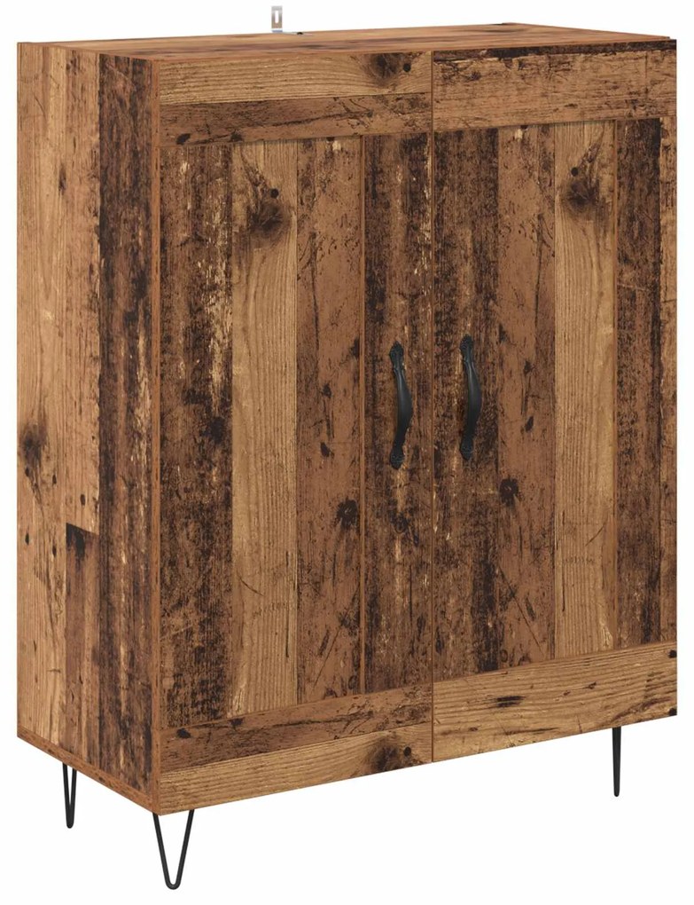 vidaXL Highboard 2 pcs Παλιό ξύλο Μηχανική ξυλεία και γυαλί