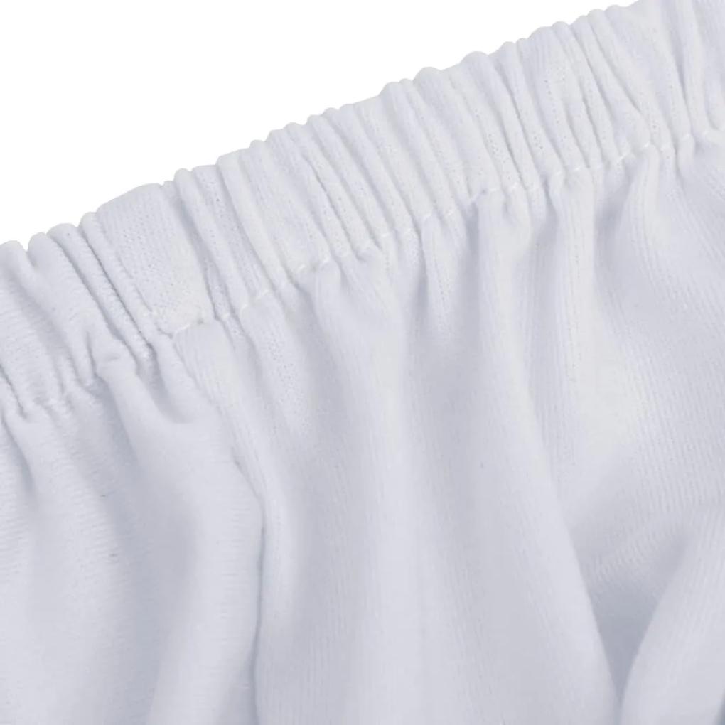 Κάλυμμα 3θέσιου Καναπέ Ελαστικό Λευκό από Πολυεστερικό Ζέρσεϊ - Λευκό