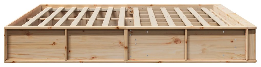 vidaXL Σκελετός Κρεβατιού με αποθήκευση Καφέ 200 x 200 cm Ξύλο πεύκου