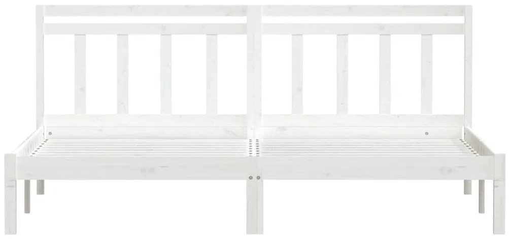 vidaXL Πλαίσιο Κρεβατιού Λευκό 200 x 200 εκ. από Μασίφ Ξύλο Πεύκου